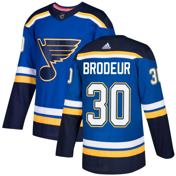 Adidas Men St.Louis Blues #30 Martin Brodeur Blue Home Authentic Stitched NHL Jersey